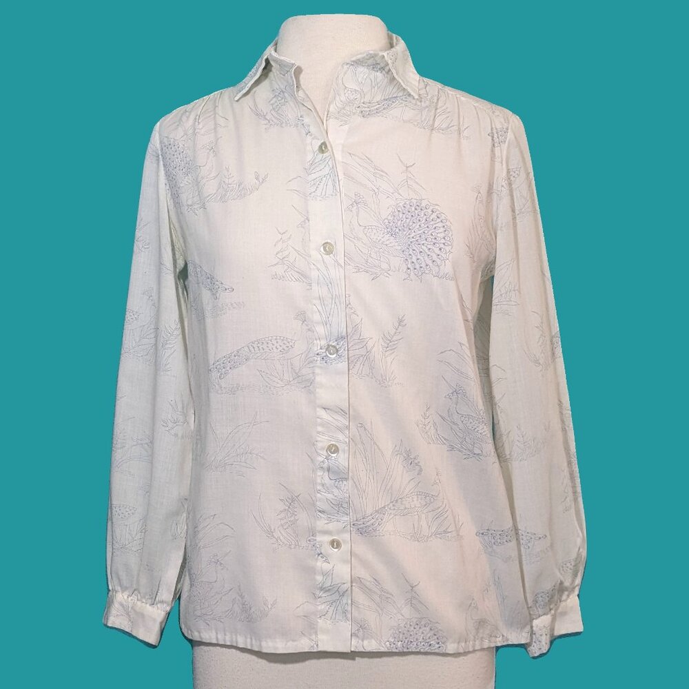 Vintage Peacock Blouse Preowned - Picture 2 of 6